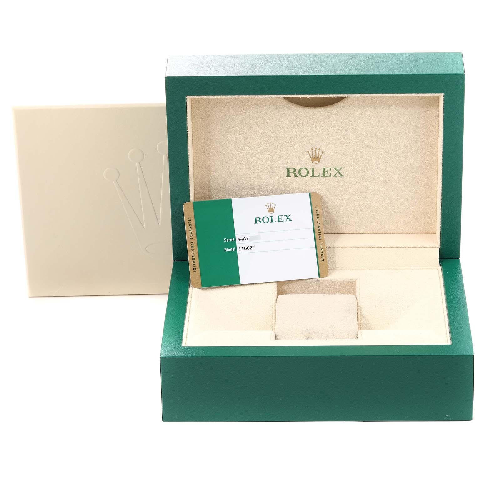 Rolex Yachtmaster Steel Platinum Blue Dial Mens Watch 116622 Box Card 8