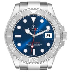 Rolex Yachtmaster Steel Platinum Blue Dial Mens Watch 116622