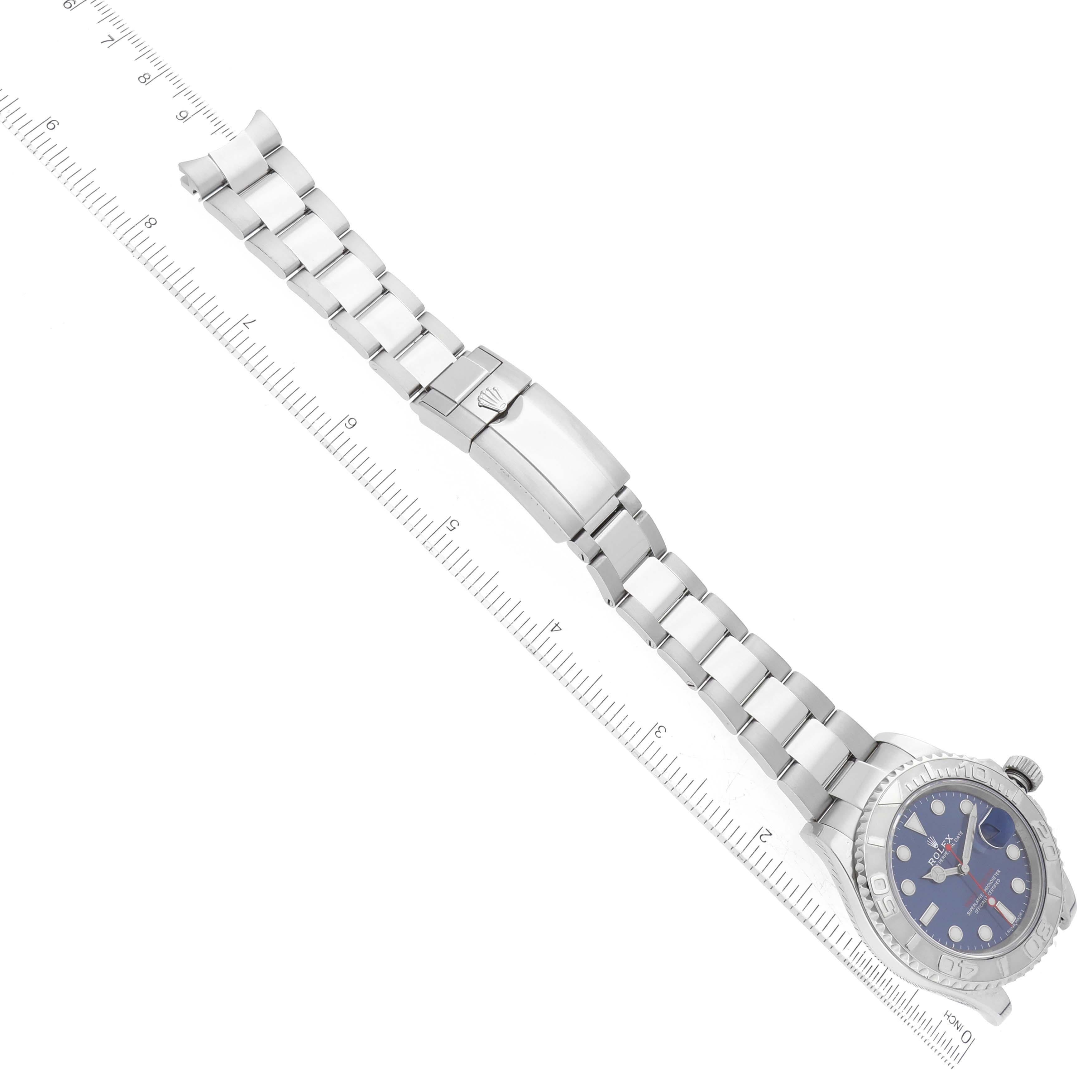 Rolex Yachtmaster Steel Platinum Blue Dial Mens Watch 126622 en vente 6