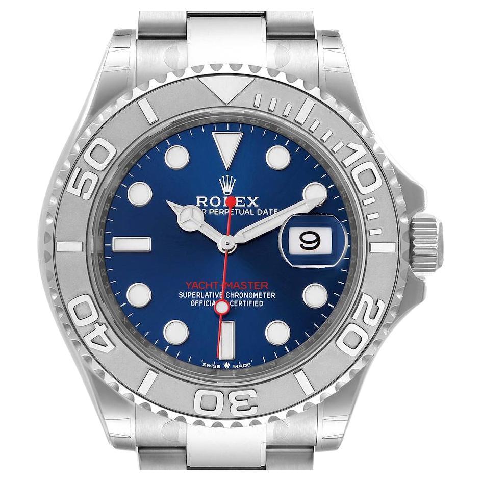 Rolex Yachtmaster Steel Platinum Blue Dial Mens Watch 126622 Unworn For Sale