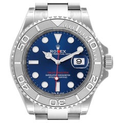 Rolex Yachtmaster Steel Platinum Blue Dial Mens Watch 126622 Unworn