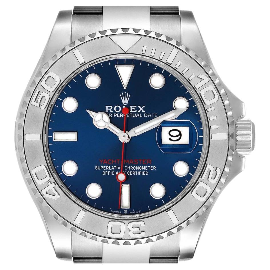Rolex Yachtmaster Steel Platinum Blue Dial Mens Watch 126622 Unworn