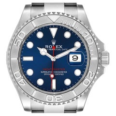 Rolex Yachtmaster Steel Platinum Blue Dial Mens Watch 126622 Unworn