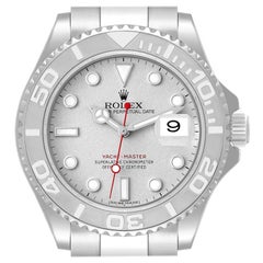 Rolex Yachtmaster Steel Platinum Dial Bezel Mens Watch 16622 Box Card