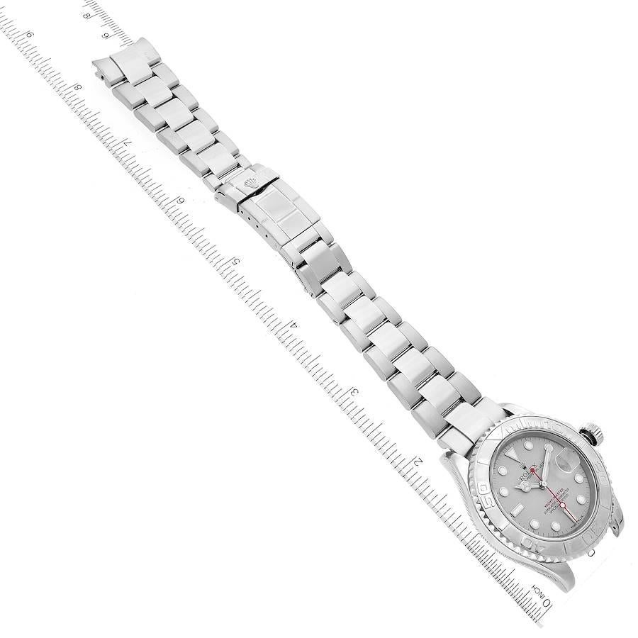 Rolex Yachtmaster Herrenuhr aus Stahl mit Platin-Zifferblatt und Platin-Lünette 16622 Box mit Papieren im Angebot 7