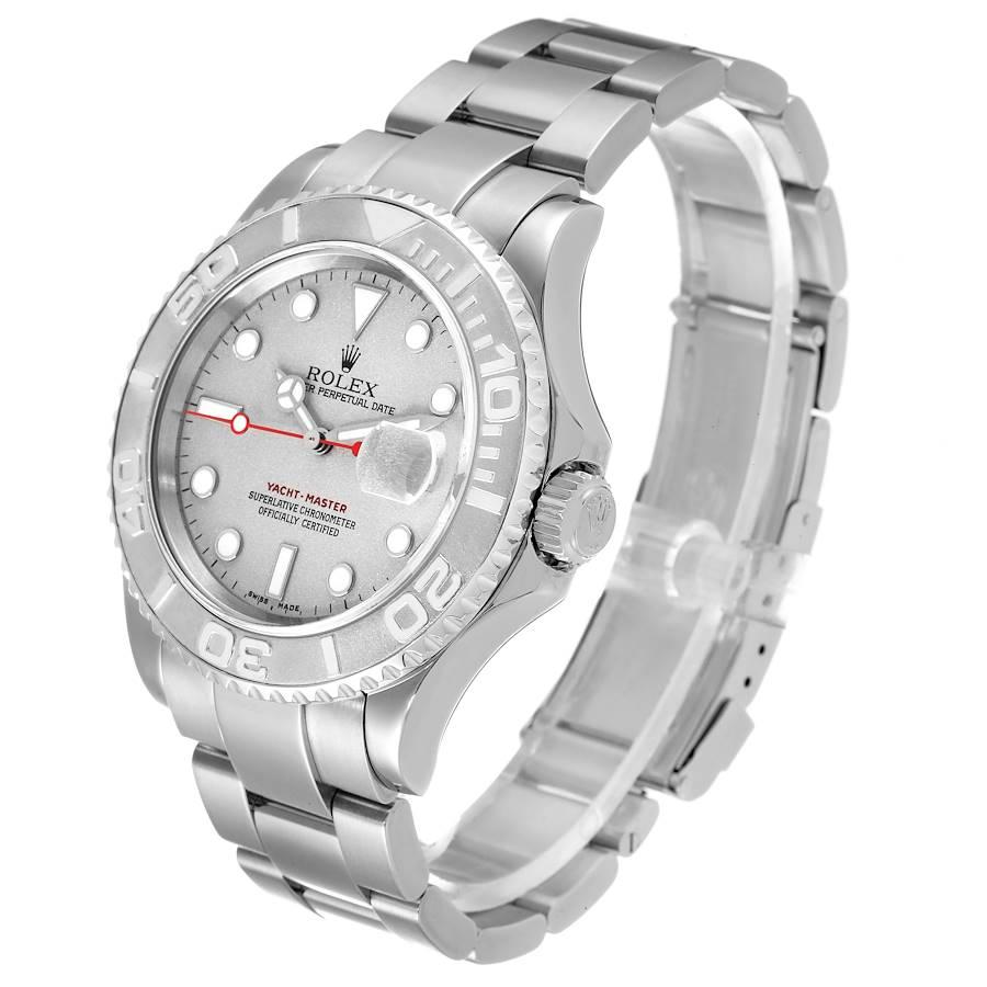 Rolex Yachtmaster Herrenuhr aus Stahl mit Platin-Zifferblatt und Platin-Lünette 16622 Box mit Papieren im Angebot 1
