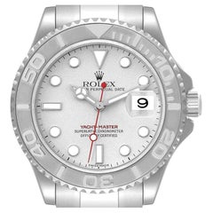 Rolex Yachtmaster Steel Platinum Dial Platinum Bezel Mens Watch 16622