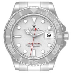 Rolex Yachtmaster Steel Platinum Dial Platinum Bezel Mens Watch 16622