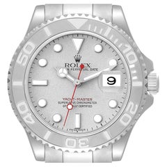 Used Rolex Yachtmaster Steel Platinum Dial Platinum Bezel Mens Watch 16622