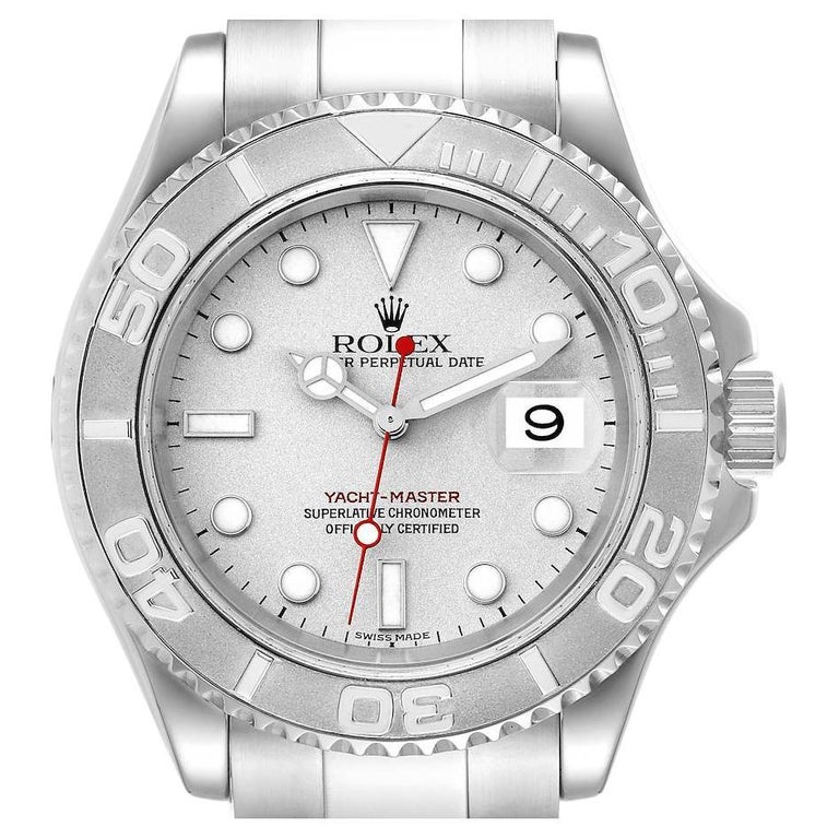 Rolex Yacht-Master Steel Platinum Blue Dial Automatic Mens Watch