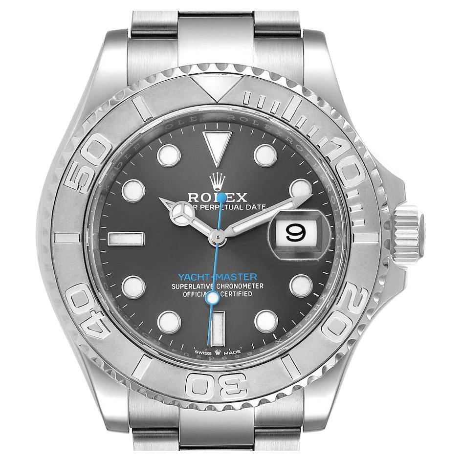 Rolex Yachtmaster Steel Platinum Rhodium Dial Mens Watch 126622 Box Card For Sale