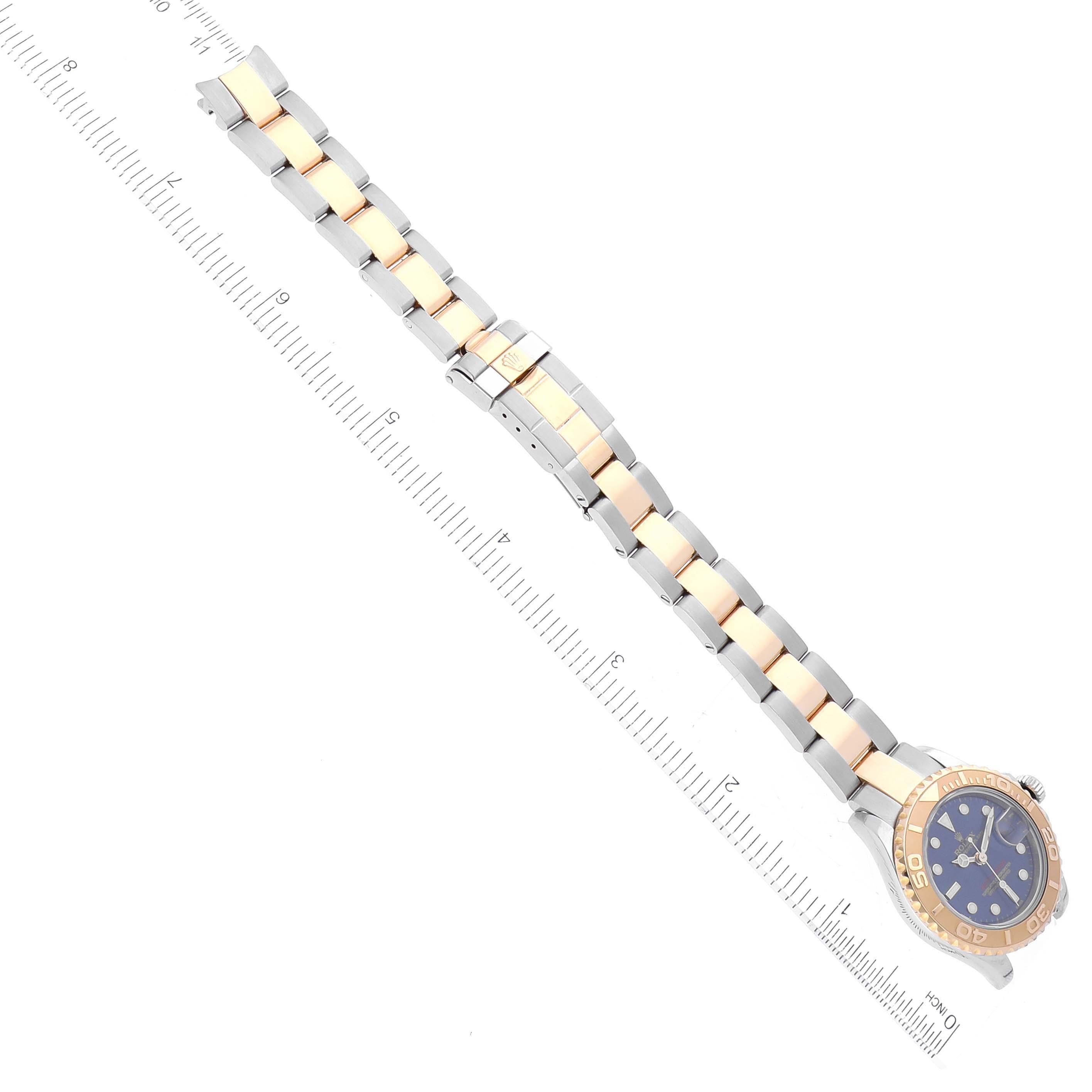 Rolex Yachtmaster Steel Yellow Gold Blue Dial Ladies Watch 169623 Box Papers 4