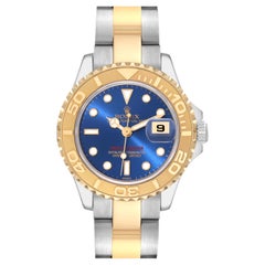 Rolex Yachtmaster Steel Yellow Gold Blue Dial Ladies Watch 169623 Box Papers