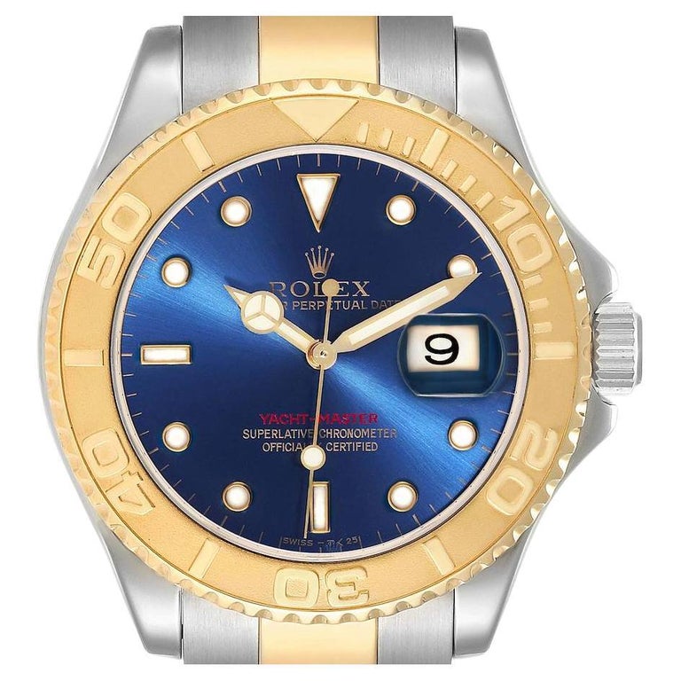 Rolex Yachtmaster Steel Yellow Gold Blue Dial Mens Watch 16623 For Sale ...