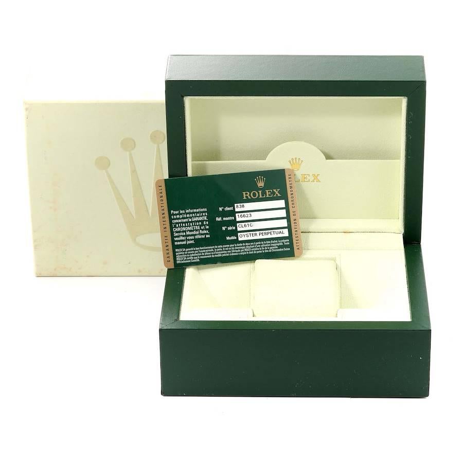 Rolex Yachtmaster Steel Yellow Gold Champagne Dial Mens Watch 16623 Box Card For Sale 8