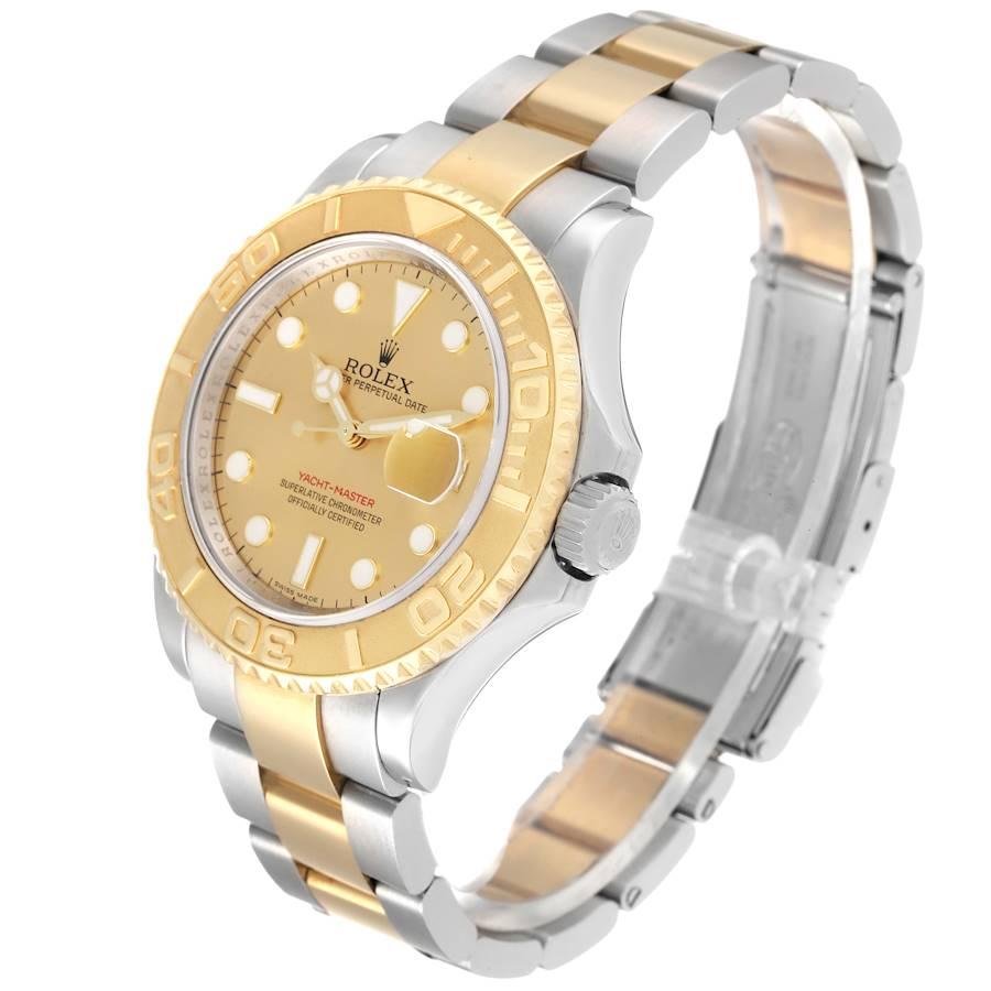 Men's Rolex Yachtmaster Steel Yellow Gold Champagne Dial Mens Watch 16623 Box Card For Sale