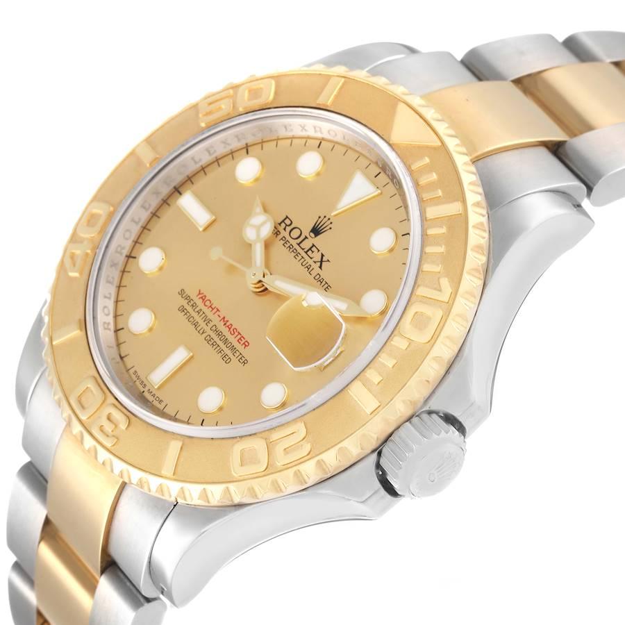 Rolex Yachtmaster Steel Yellow Gold Champagne Dial Mens Watch 16623 Box Card For Sale 1