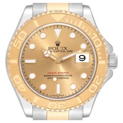 Rolex Yachtmaster Steel Yellow Gold Champagne Dial Mens Watch 16623 Box Card
