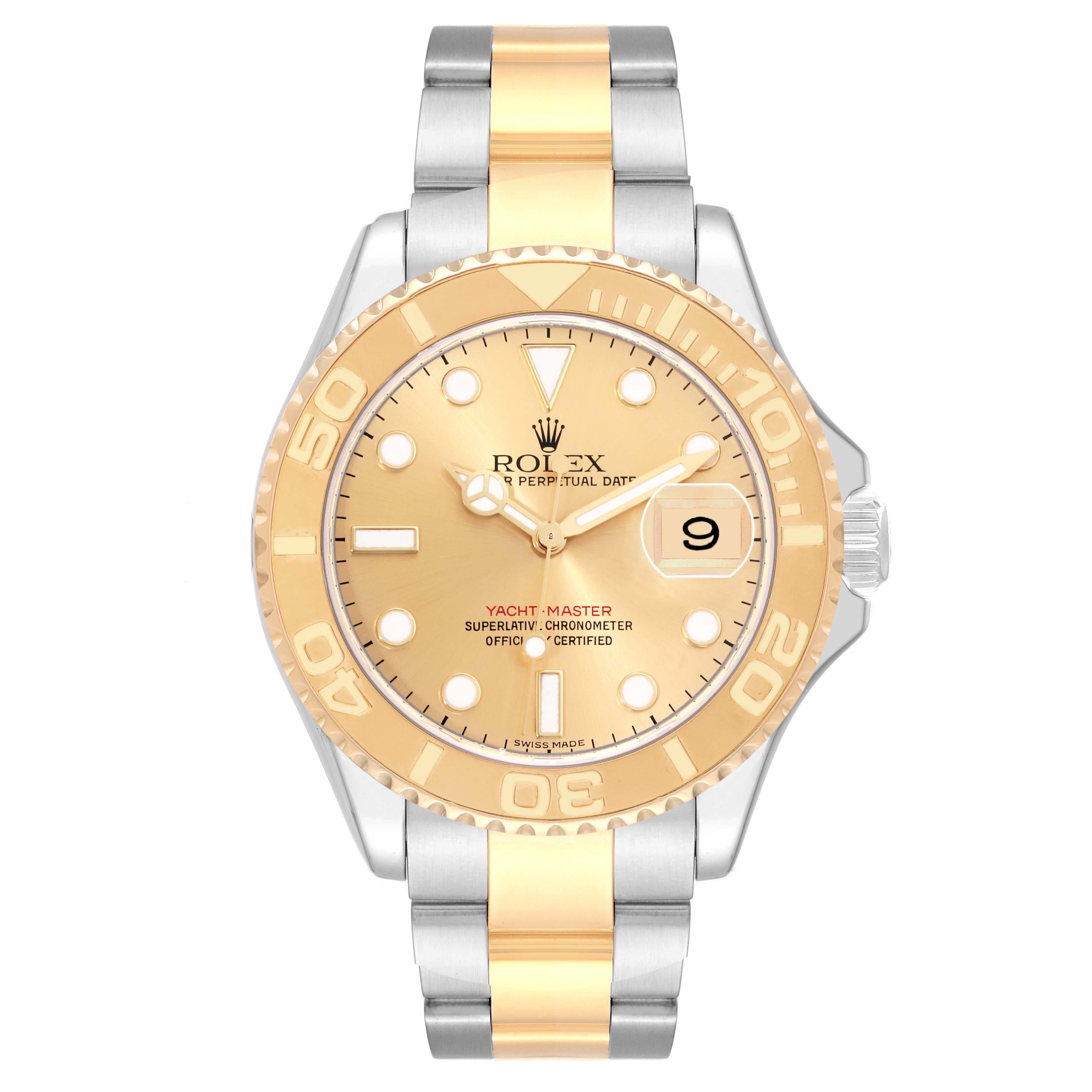 Rolex Yachtmaster Steel Yellow Gold Champagne Dial Mens Watch 16623 For Sale 6
