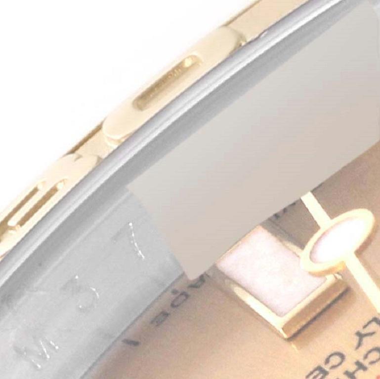 Rolex Yachtmaster Steel Yellow Gold Champagne Dial Mens Watch 16623. Mouvement automatique certifié chronomètre à remontage automatique. Boîtier en acier inoxydable de 40 mm de diamètre. Logo Rolex sur une couronne. Lunette tournante