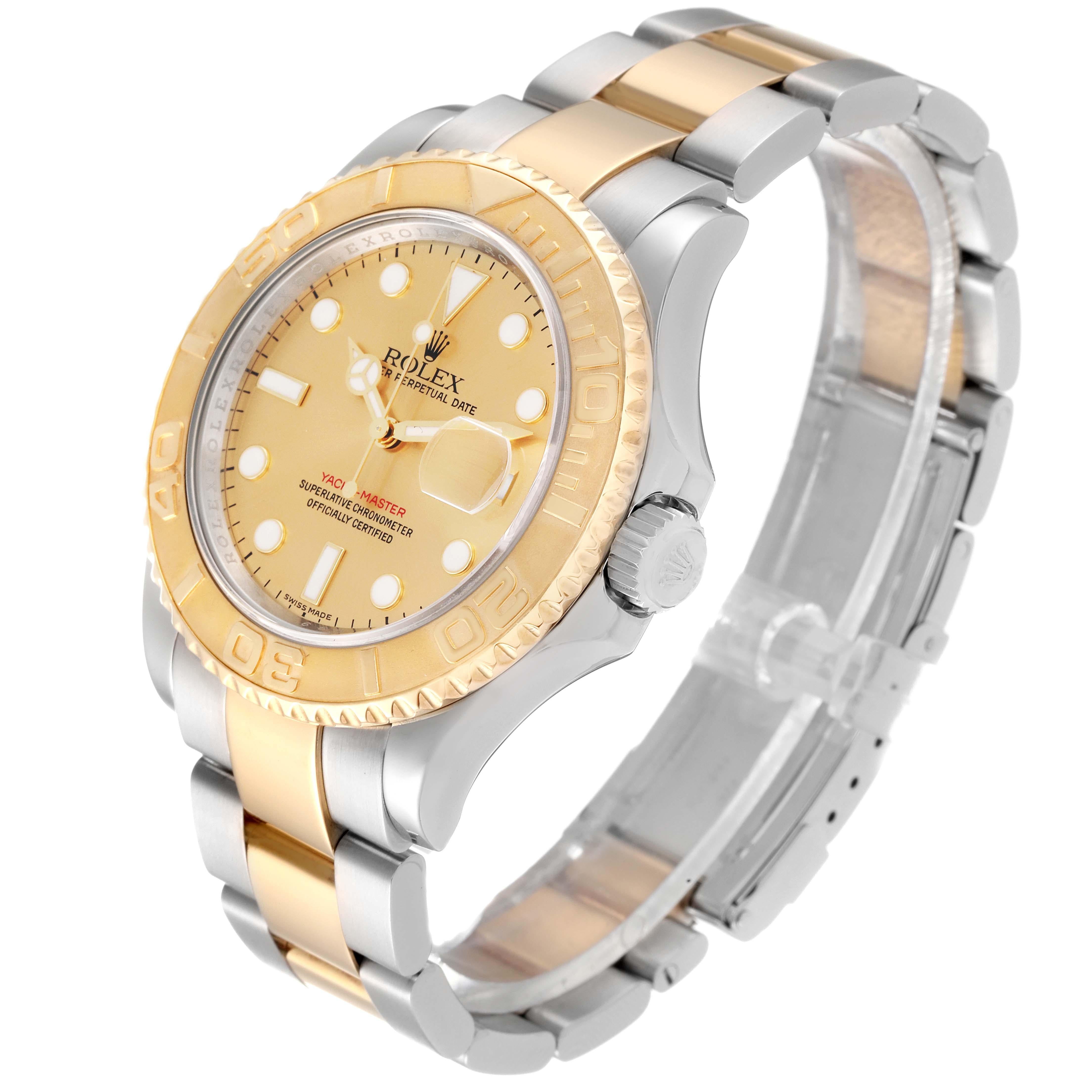 Men's Rolex Yachtmaster Steel Yellow Gold Champagne Dial Mens Watch 16623