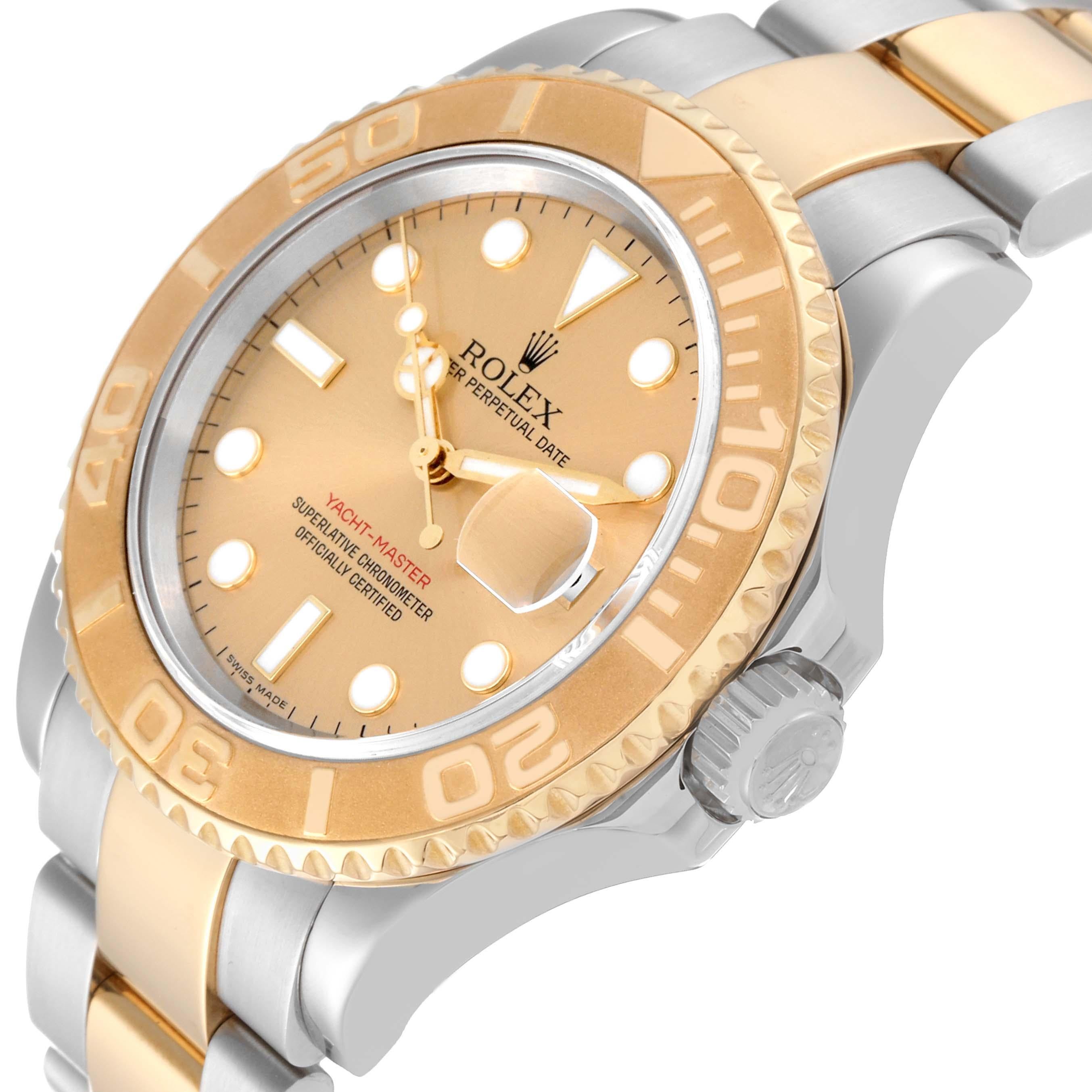 Men's Rolex Yachtmaster Steel Yellow Gold Champagne Dial Mens Watch 16623