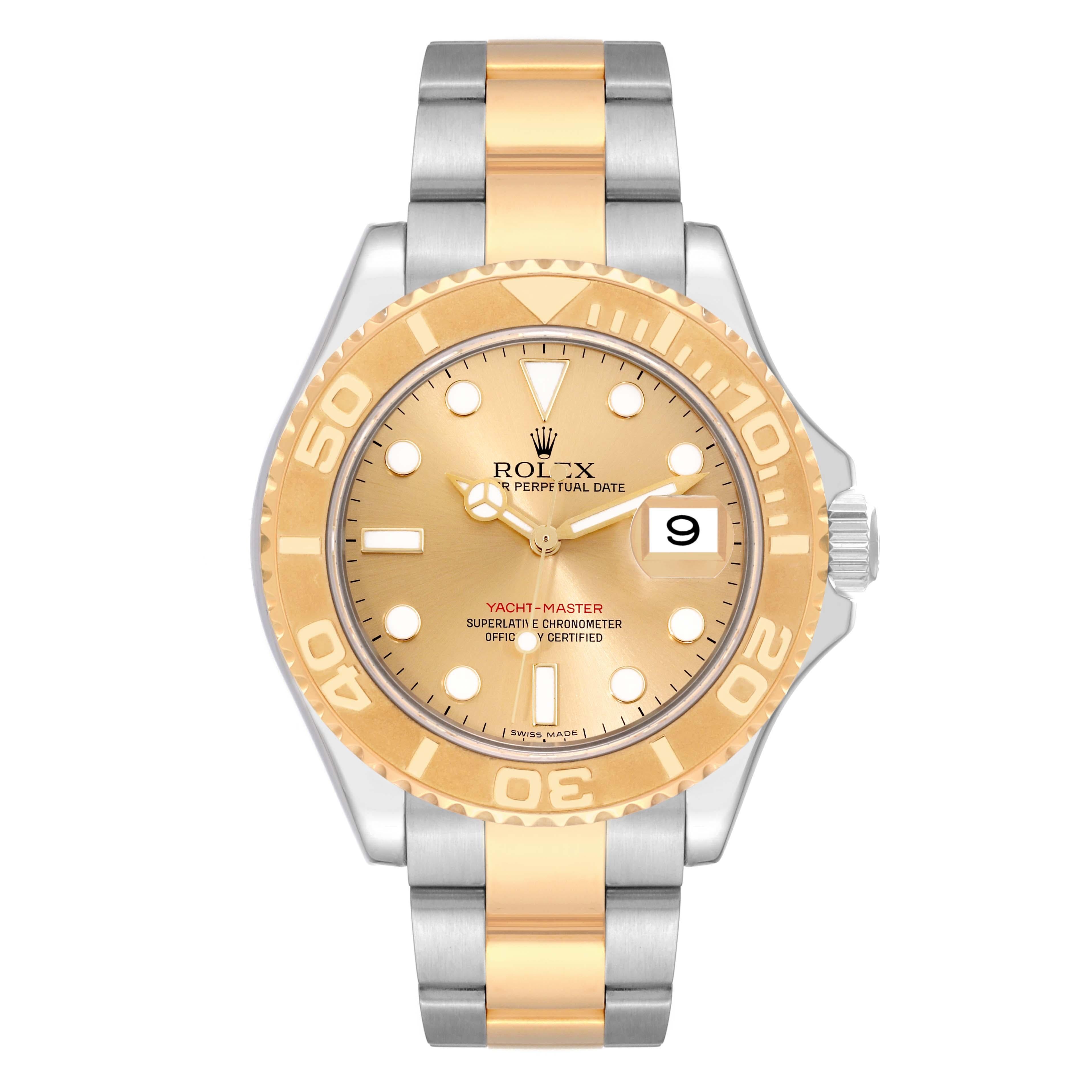 Rolex Yachtmaster Steel Yellow Gold Champagne Dial Mens Watch 16623 1
