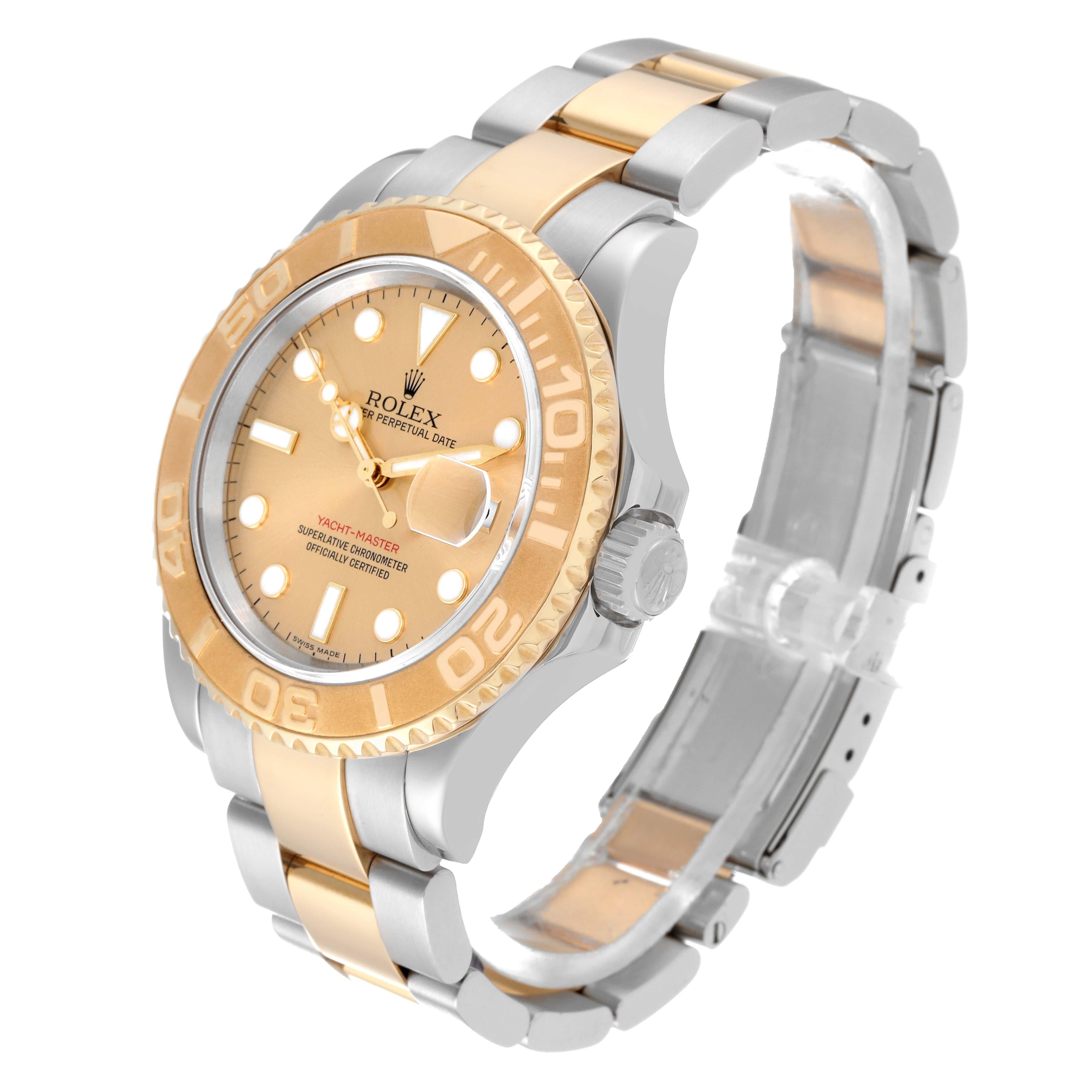 Rolex Yachtmaster Steel Yellow Gold Champagne Dial Mens Watch 16623 For ...