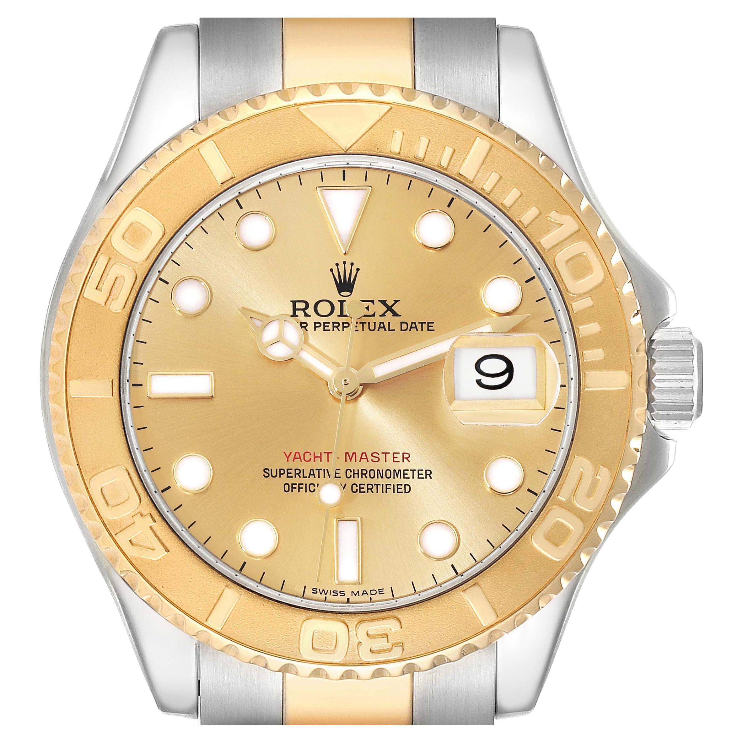Rolex Yachtmaster Steel Yellow Gold Champagne Dial Mens Watch 16623