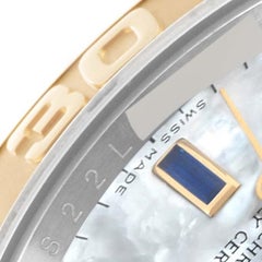 Rolex Yachtmaster Steel Yellow Gold Diamond Sapphire Serti Mens Watch 16623