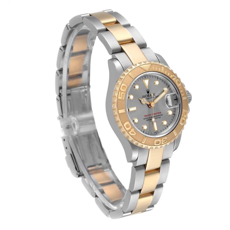 Rolex Yachtmaster Steel Yellow Gold Ladies Watch 69623 Box Papers In Excellent Condition In Atlanta, GA