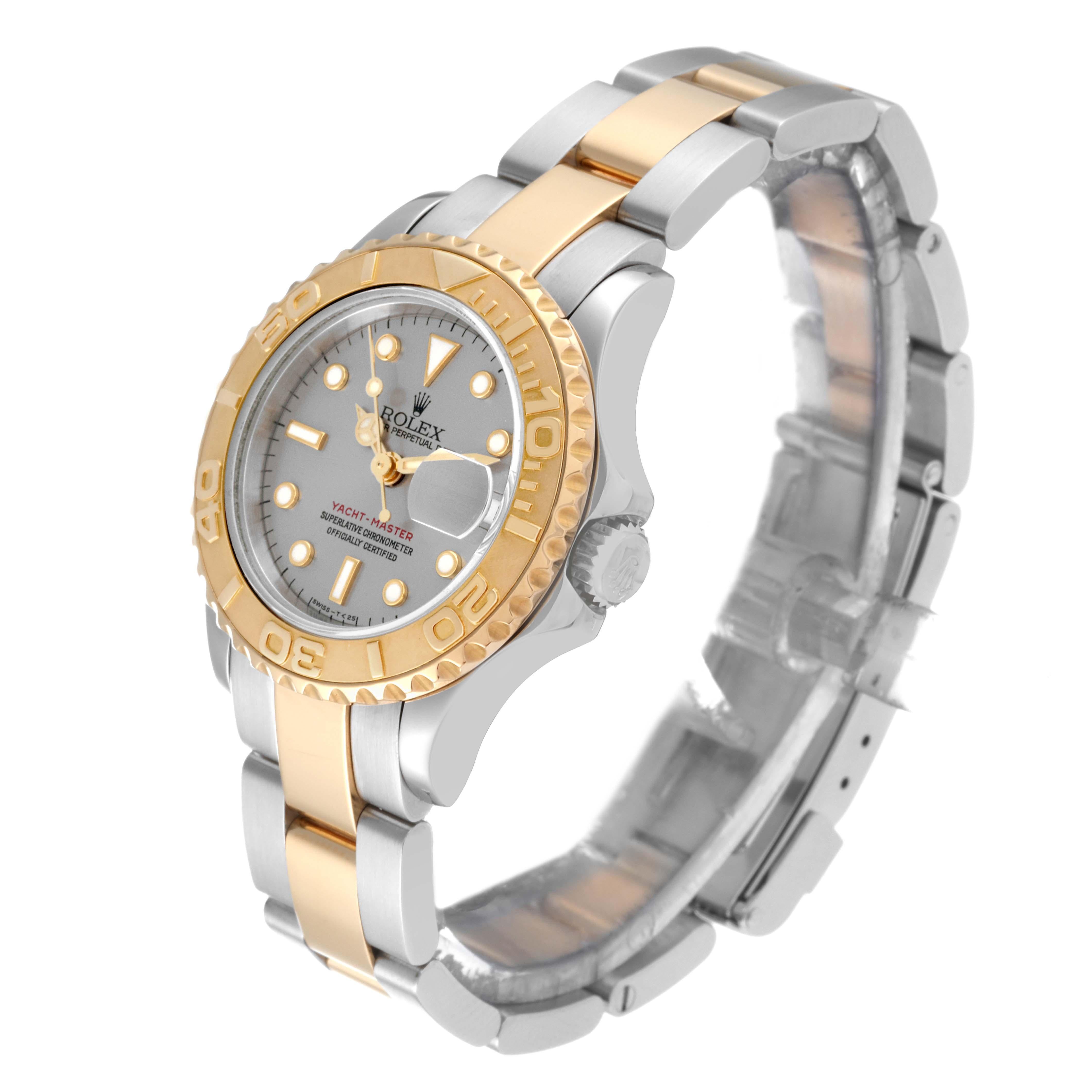 Rolex Yachtmaster Steel Yellow Gold Slate Dial Ladies Watch 69623 For Sale 4