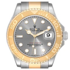 Rolex Yachtmaster Steel Yellow Gold Slate Dial Mens Watch 16623 Box Card