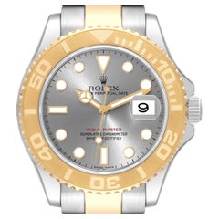 Rolex Montre Yachtmaster en acier avec cadran en or jaune et ardoise pour hommes 16623 Boîte Card