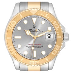 Rolex Yachtmaster Steel Yellow Gold Slate Dial Mens Watch 16623 Box Papers