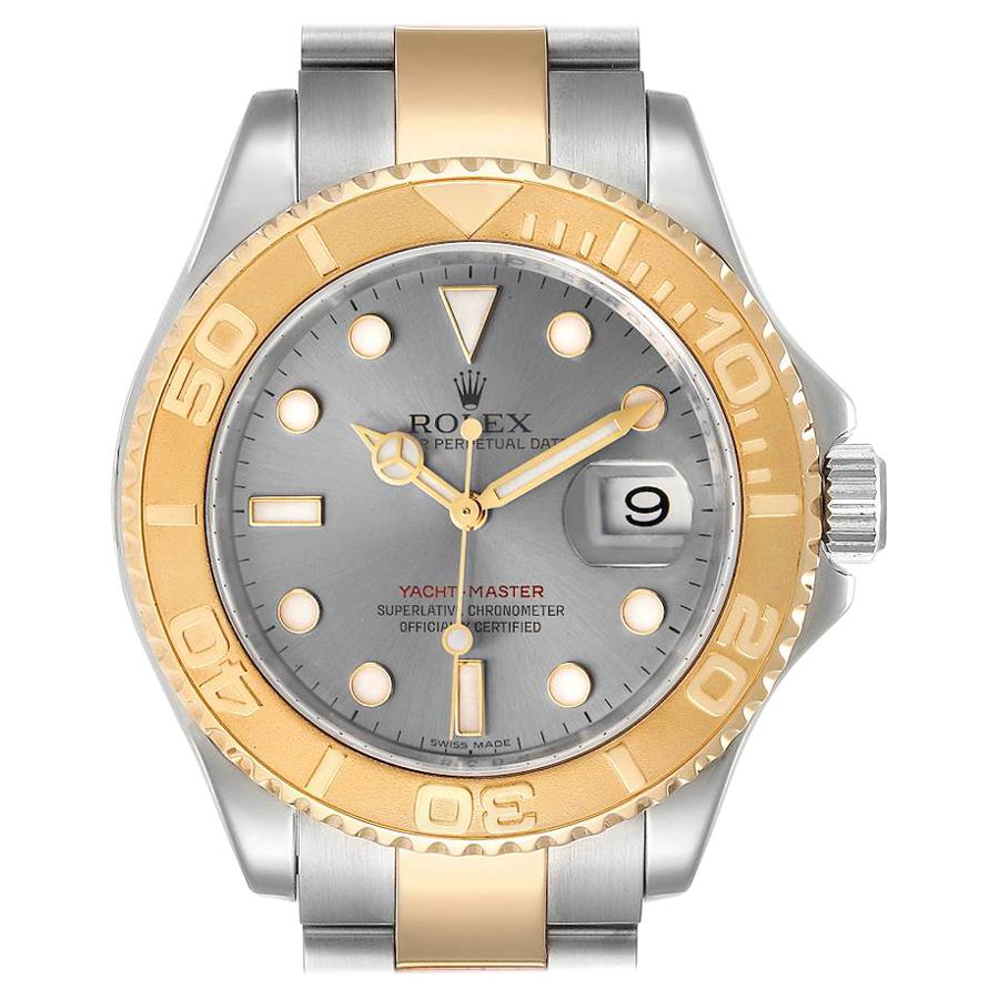 Rolex Yachtmaster Steel Yellow Gold Slate Dial Men's Watch 16623