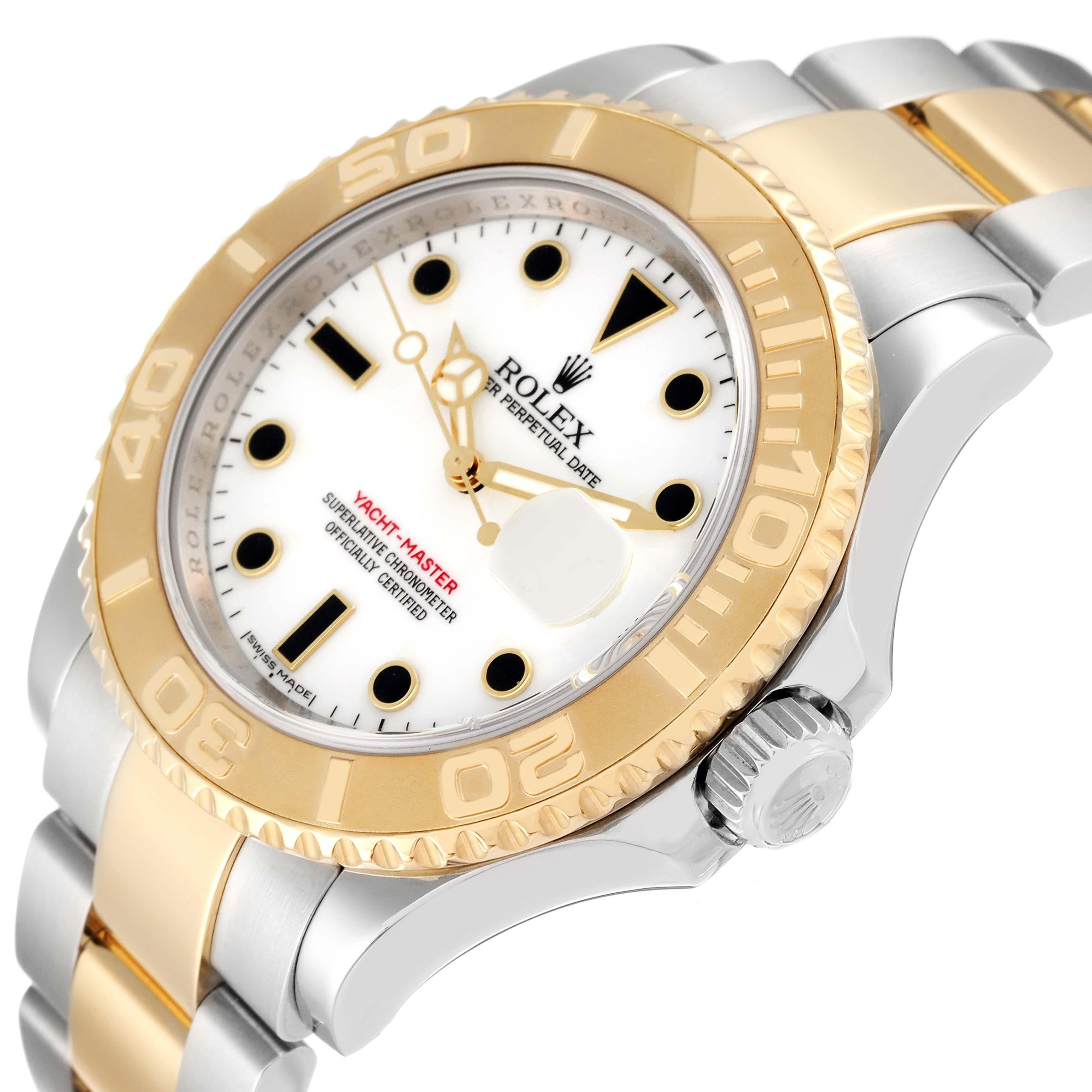 Rolex Yachtmaster Steel Yellow Gold White Dial Mens Watch 16623 Box Card 1