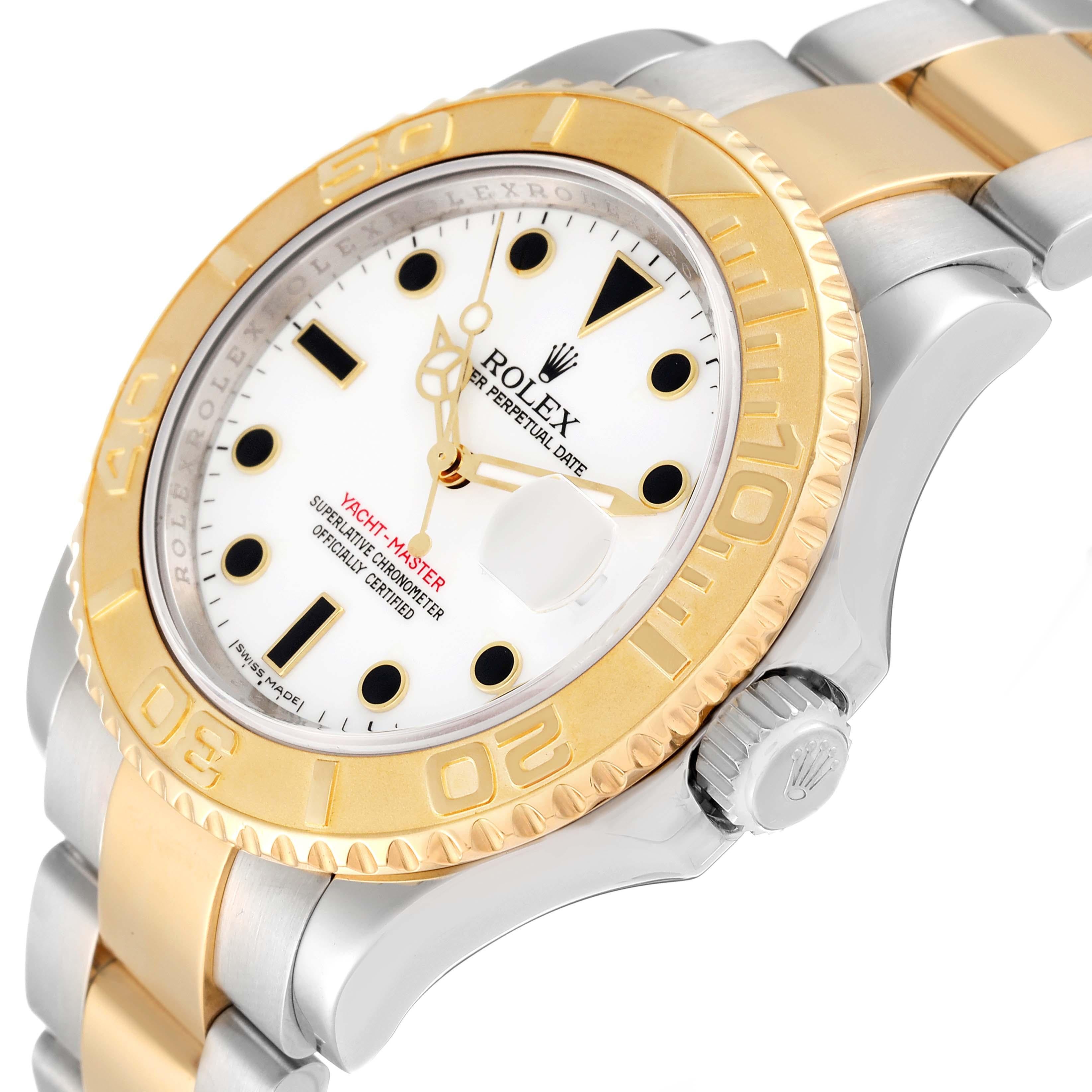 Rolex Yachtmaster Steel Yellow Gold White Dial Mens Watch 16623 Box Card 1