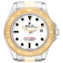 Rolex Yachtmaster Steel Yellow Gold White Dial Mens Watch 16623 Box Card