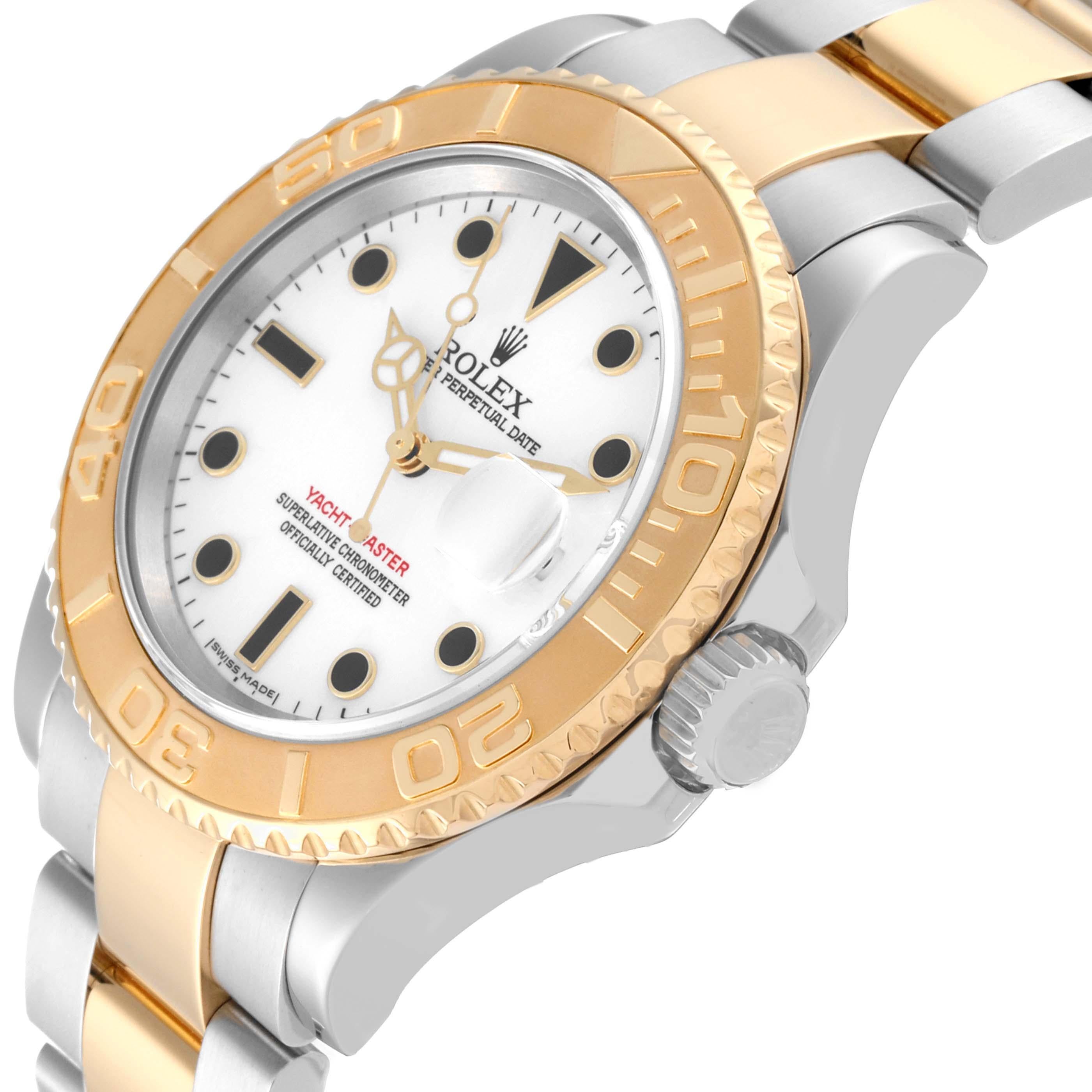 Rolex Yachtmaster Steel Yellow Gold White Dial Mens Watch 16623 Box Papers 3