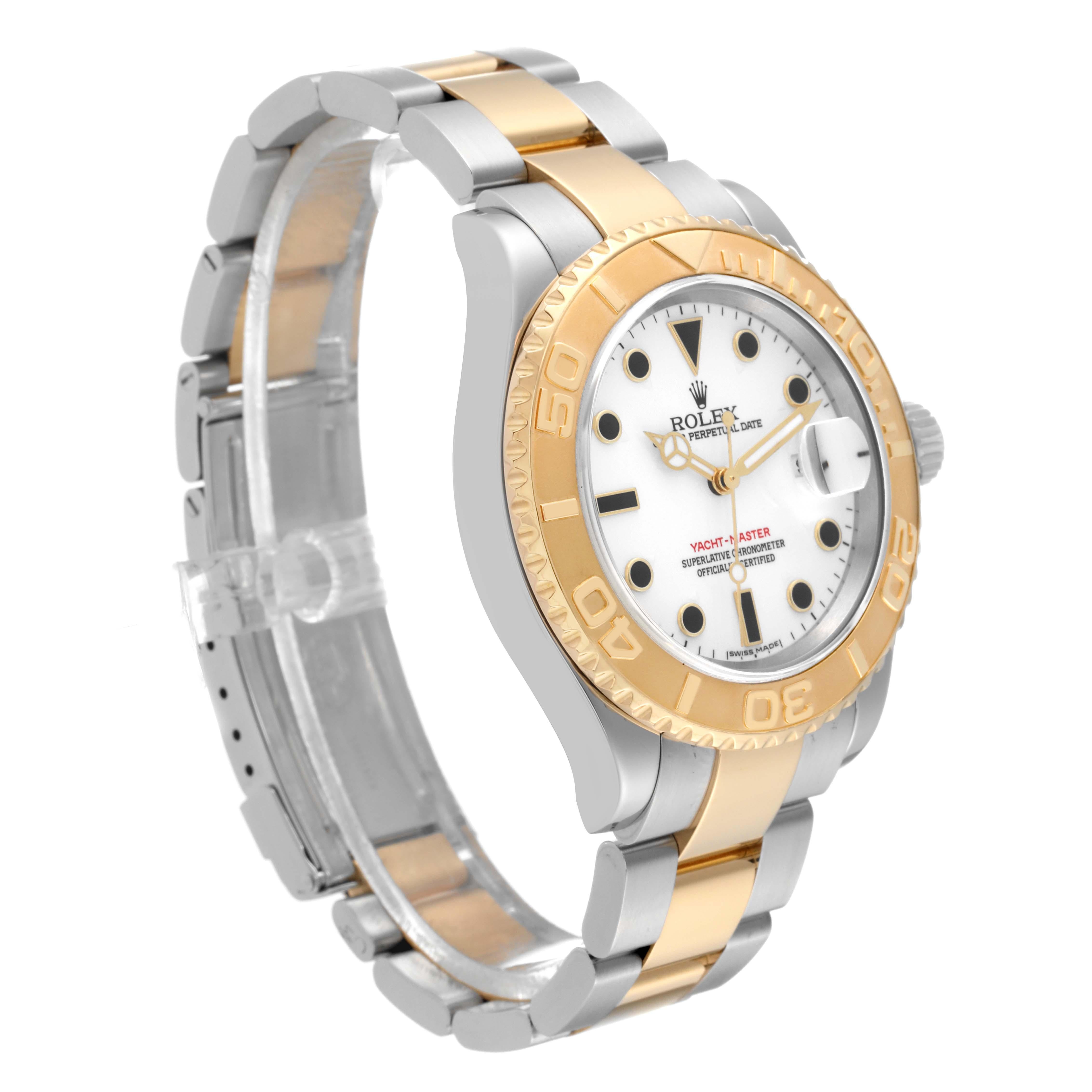 Rolex Yachtmaster Steel Yellow Gold White Dial Mens Watch 16623 Box Papers 4