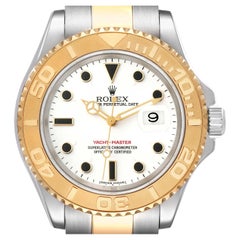 Rolex Yachtmaster Steel Yellow Gold White Dial Mens Watch 16623 Box Papers