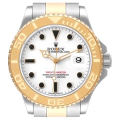 Rolex Yachtmaster White Dial Steel Yellow Gold Mens Watch 16623 Box Papers