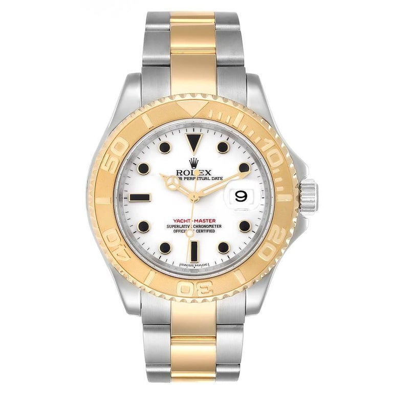 Rolex Yachtmaster White Dial Steel Yellow Gold Men's Watch 16623 For ...