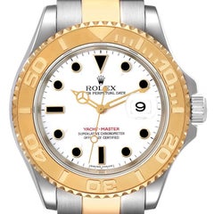Rolex Yachtmaster White Dial Steel Yellow Gold Mens Watch 16623