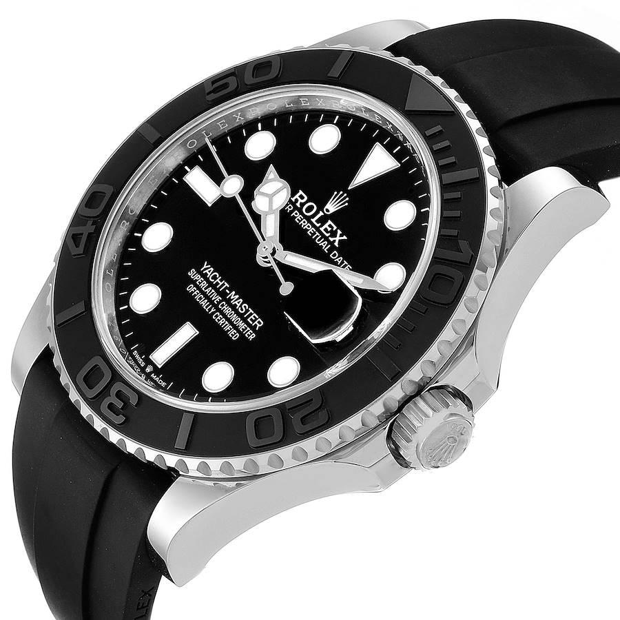 Rolex Yachtmaster White Gold Black Rubber Strap Men's Watch 226659 Box Card For Sale 2