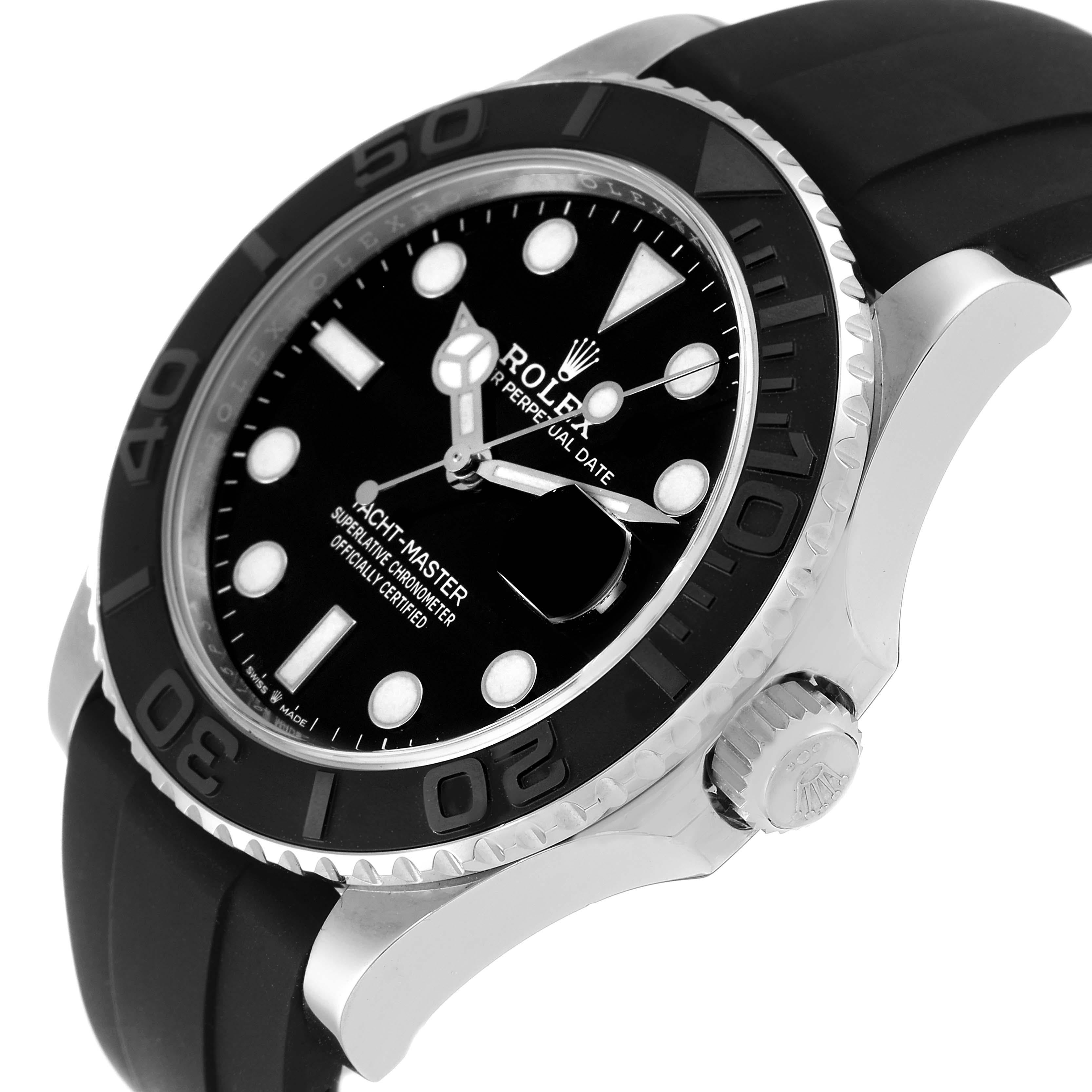 Men's Rolex Yachtmaster White Gold Oysterflex Bracelet Mens Watch 226659 Box Card