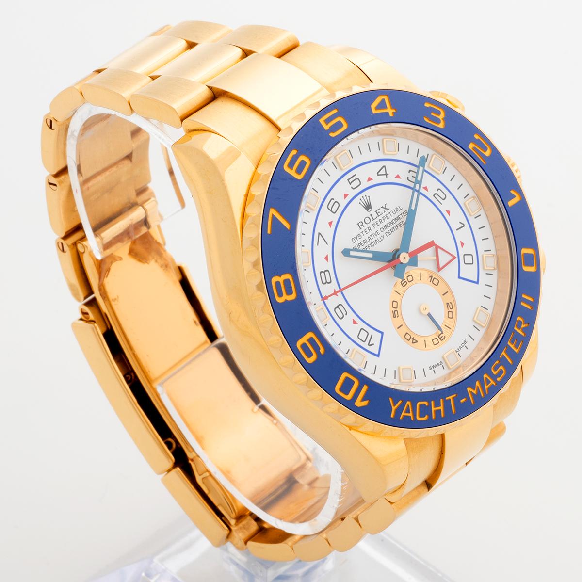Rolex Yachtmaster Wristwatch Ref 116688. 18ct Yellow Gold, 44mm Case, YEar 2016 In Excellent Condition For Sale In Canterbury, England
