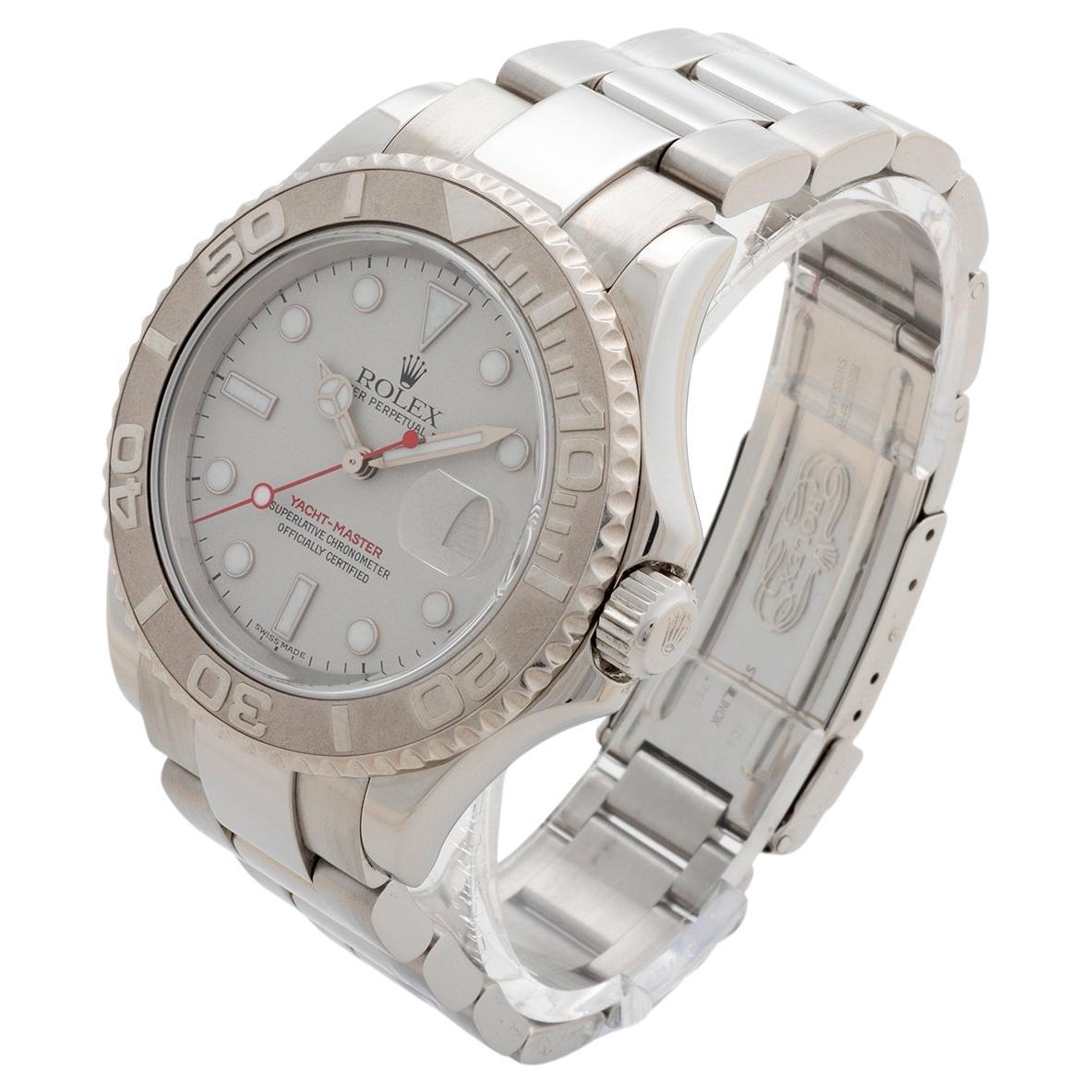 Rolex Yachtmaster Wristwatch Ref 16622. Platinum Bezel, Discontinued, Yr 2003. For Sale