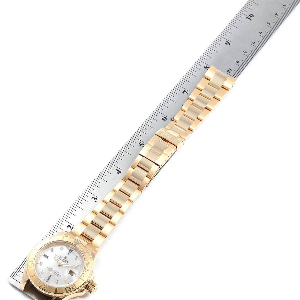 Rolex Yachtmaster Yellow Gold MOP Diamond Sapphire Serti Watch 16628 3
